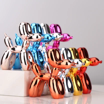 Decorative Dog Figurine with Metallic Finish - Image 4