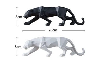 Abstract Geometric Solid Panther Statue - Image 7