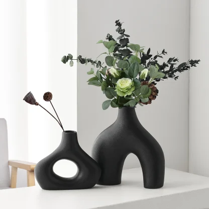 Modern Plain Color Vases with Hollow Out