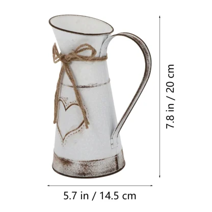 Pitcher Jug Flower Vase with Rustic Design - Image 9