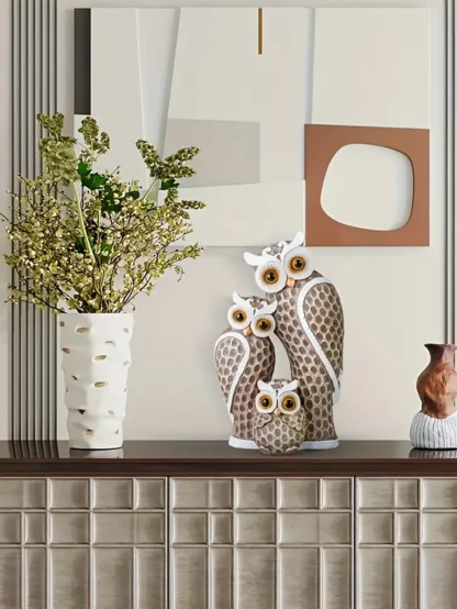 Owl Family Figurine for Home Decoration - Image 5