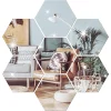 Self-adhesive Wall Mirror with Hexagon Shape