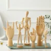 Wooden Hand Figurines with Rotatable Joint